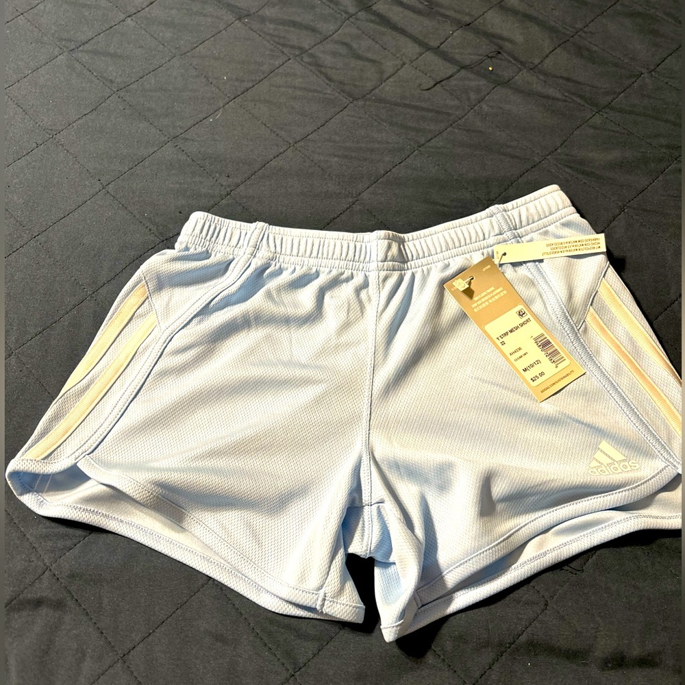 NWT adidas Girls light Blue Shorts 10/12